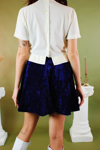 1970s Daphne Velvet Mini Skirt