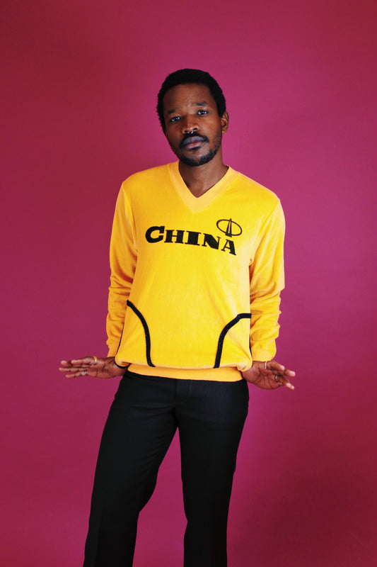 1970s Velour China Pullover