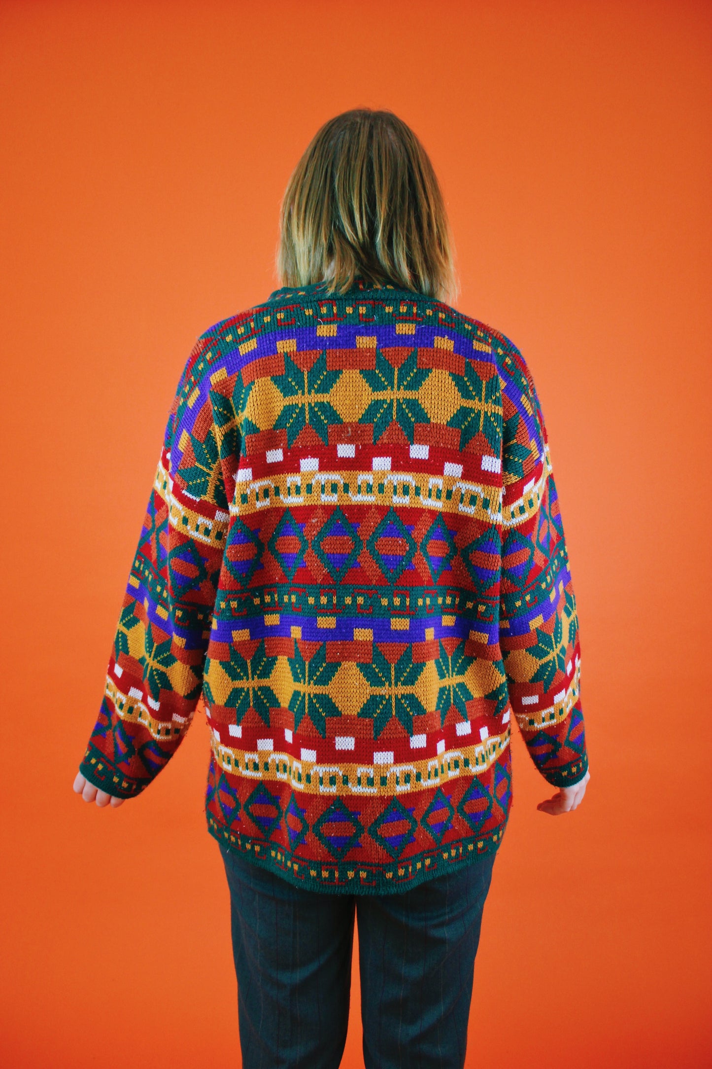 1990s Fall Kaleidoscope Sweater