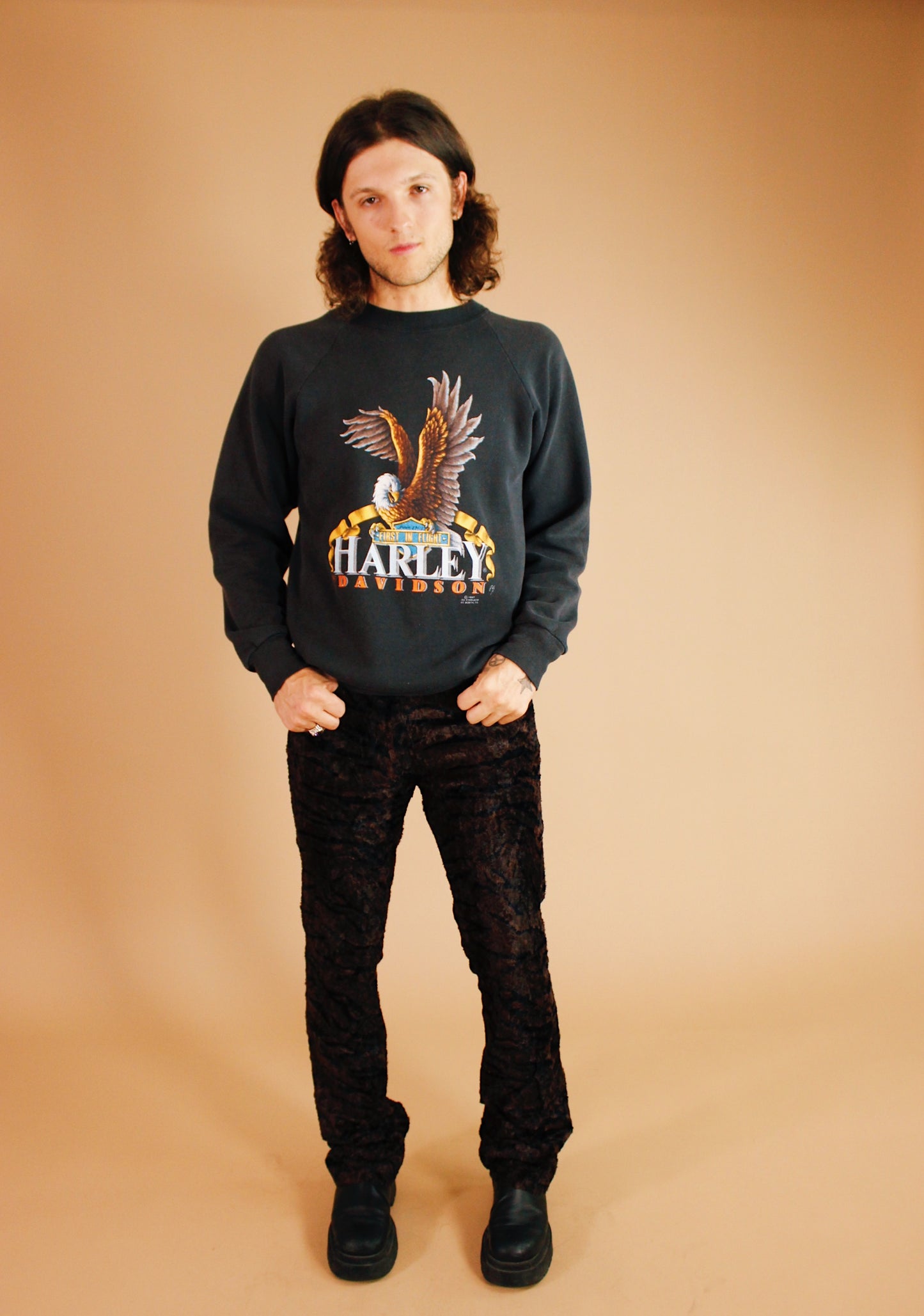 1980s Harley 3D Emblem Sweatshirt