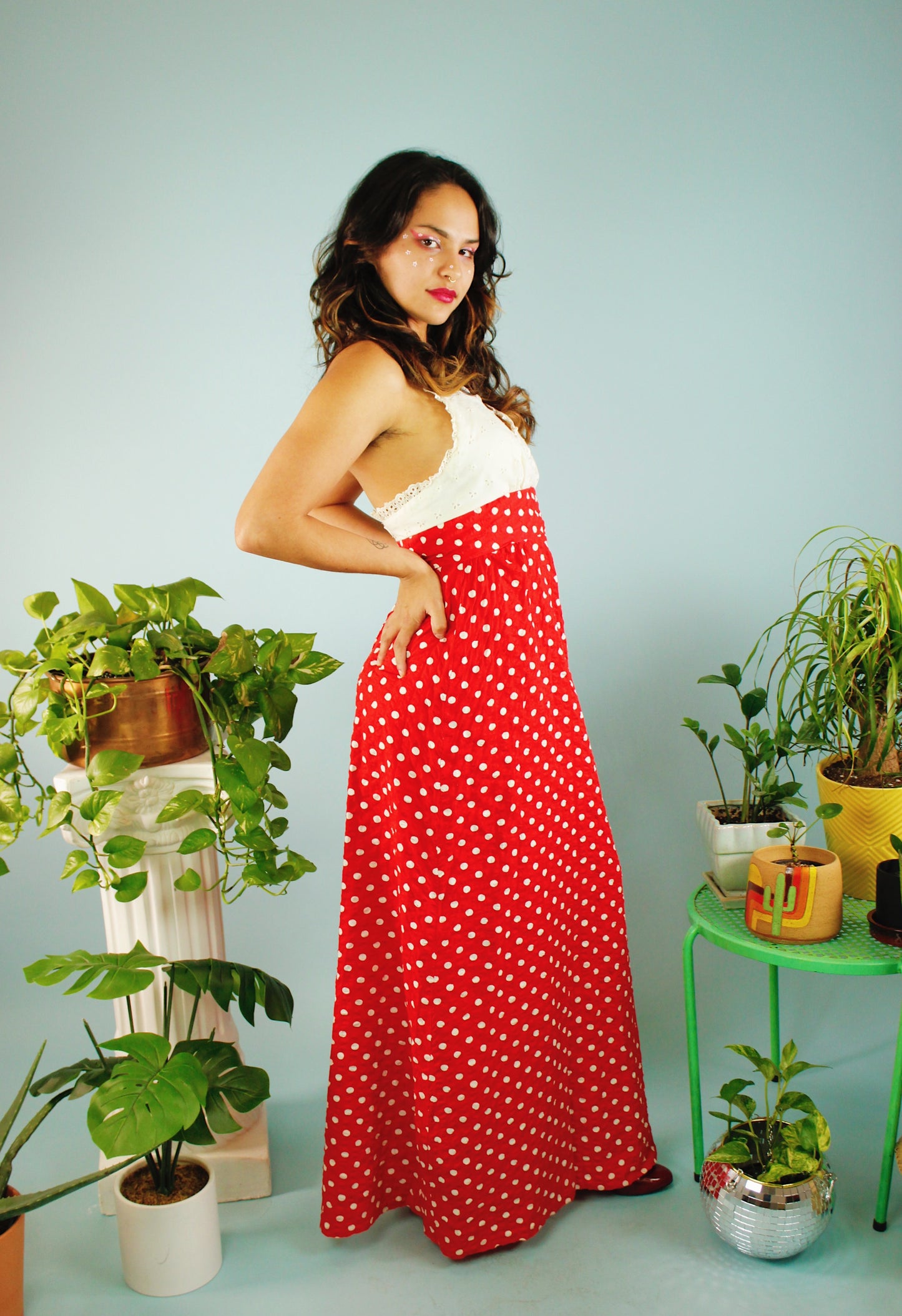 1970s Cherry Pie Halter Dress