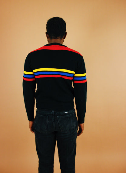 1970s Primary Stripe Sweater [S]