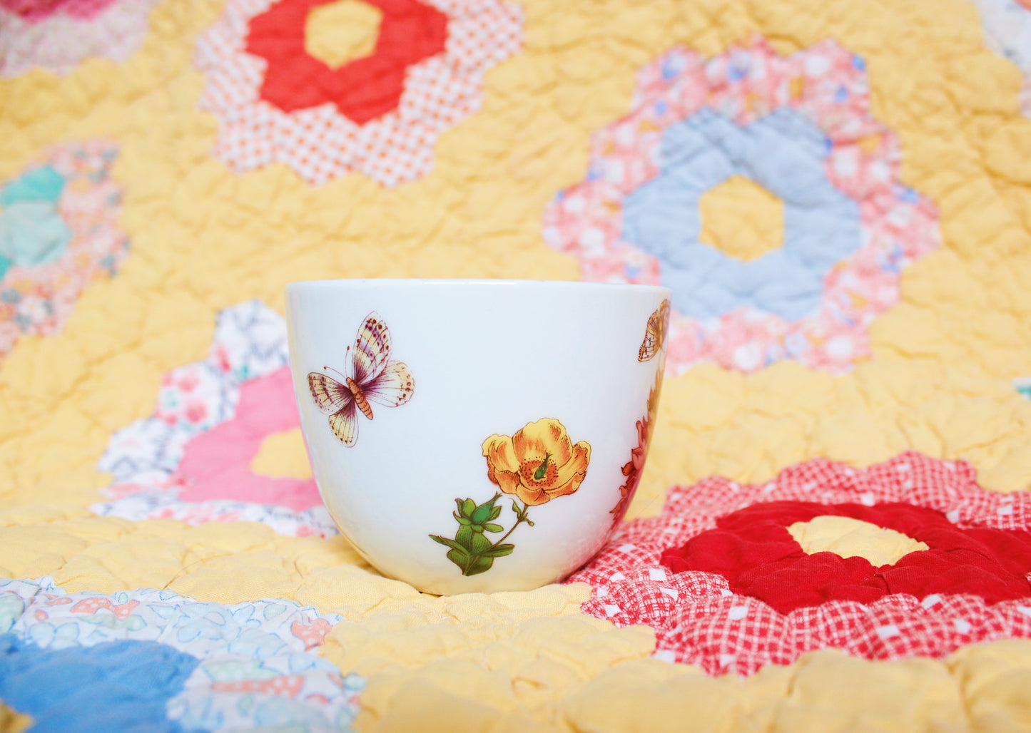 MCM Floral/ Butterfly Tea Cup