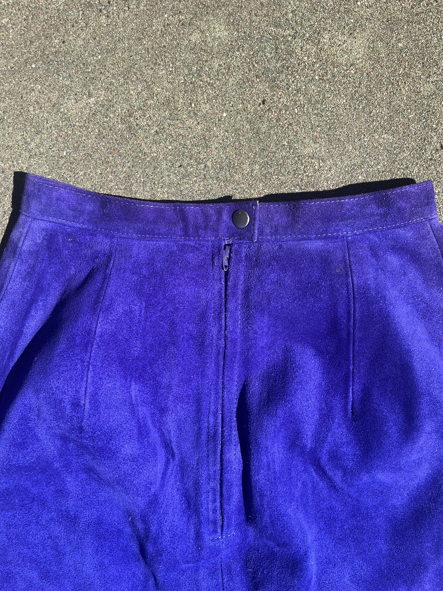 1980s Indigo Suede Skirt