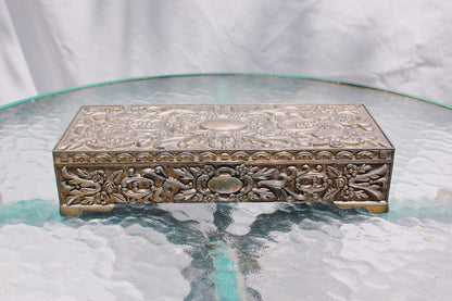 1990s Silver Plated Jewelry Box