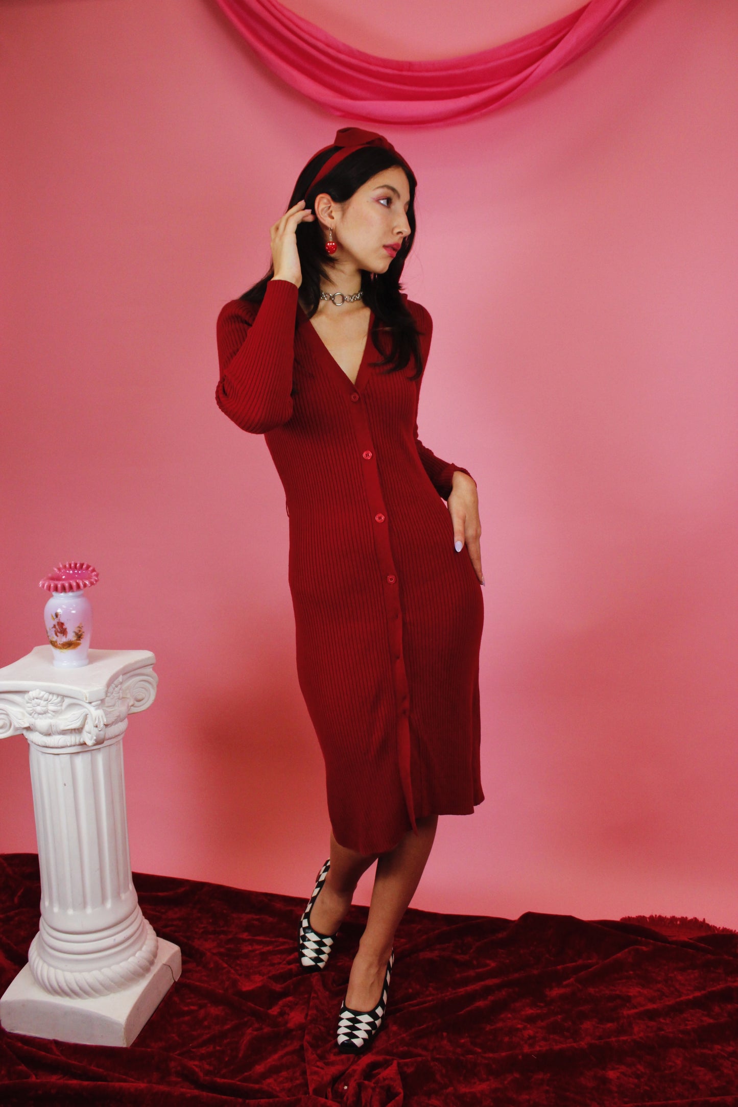 1990s Lovers Embrace Sweater Dress