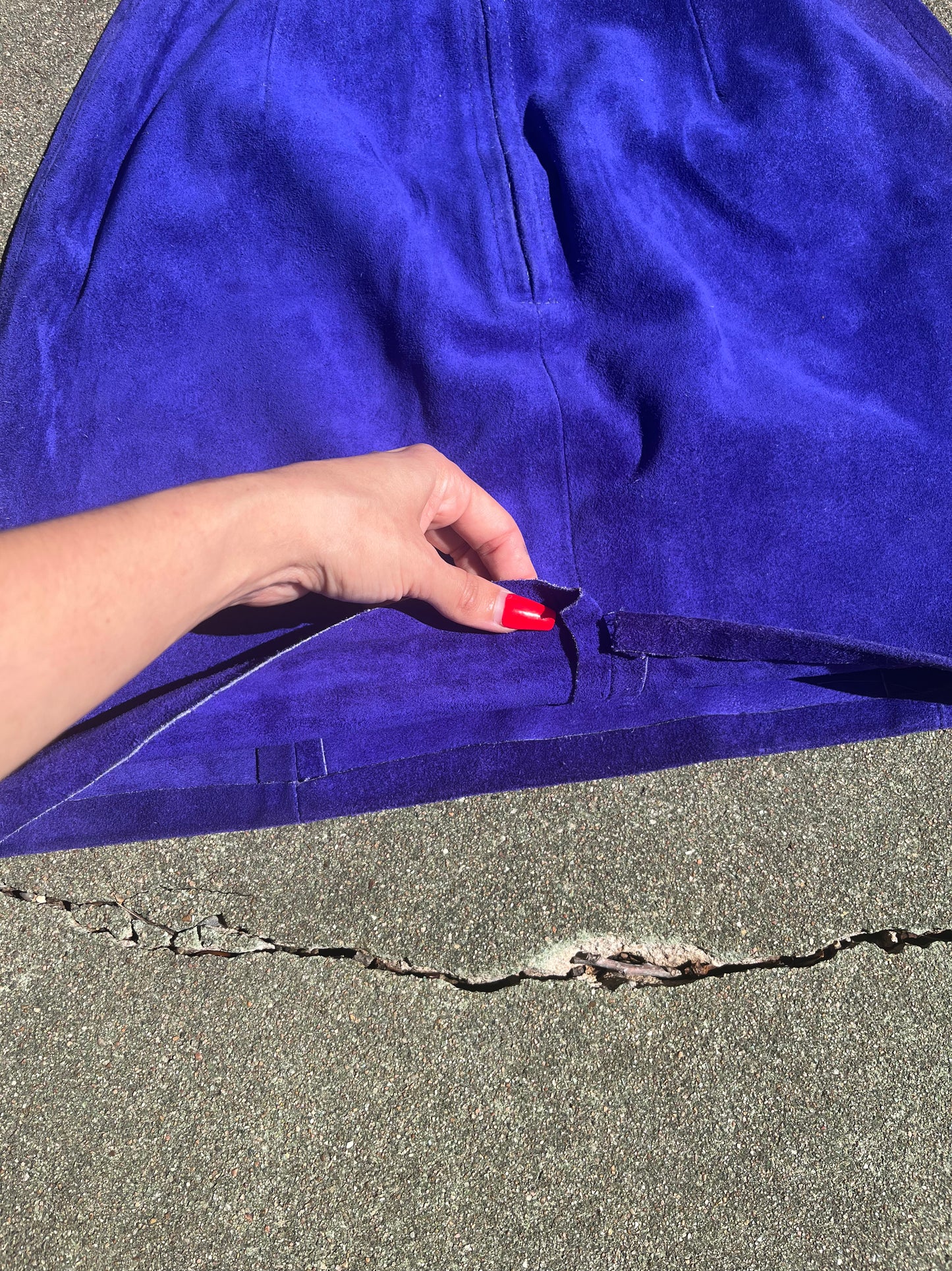 1980s Indigo Suede Skirt