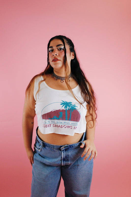 1990s/Y2K Nude Desert Crop Tank