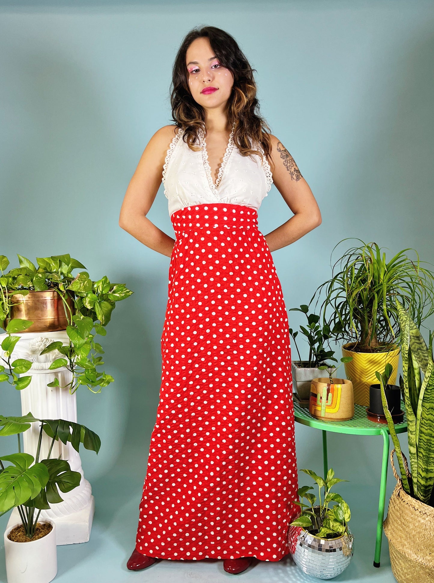 1970s Cherry Pie Halter Dress